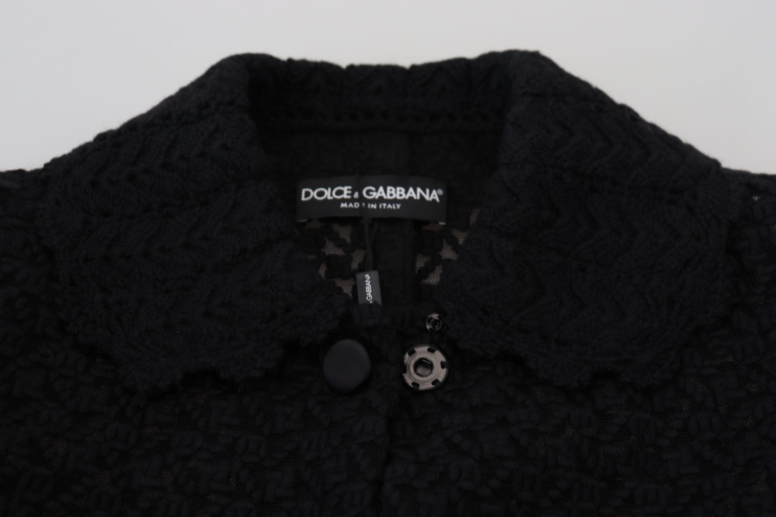 Dolce &amp; Gabbana Classic Πλεκτό Μακρύ Μπουφάν με Κουμπιά