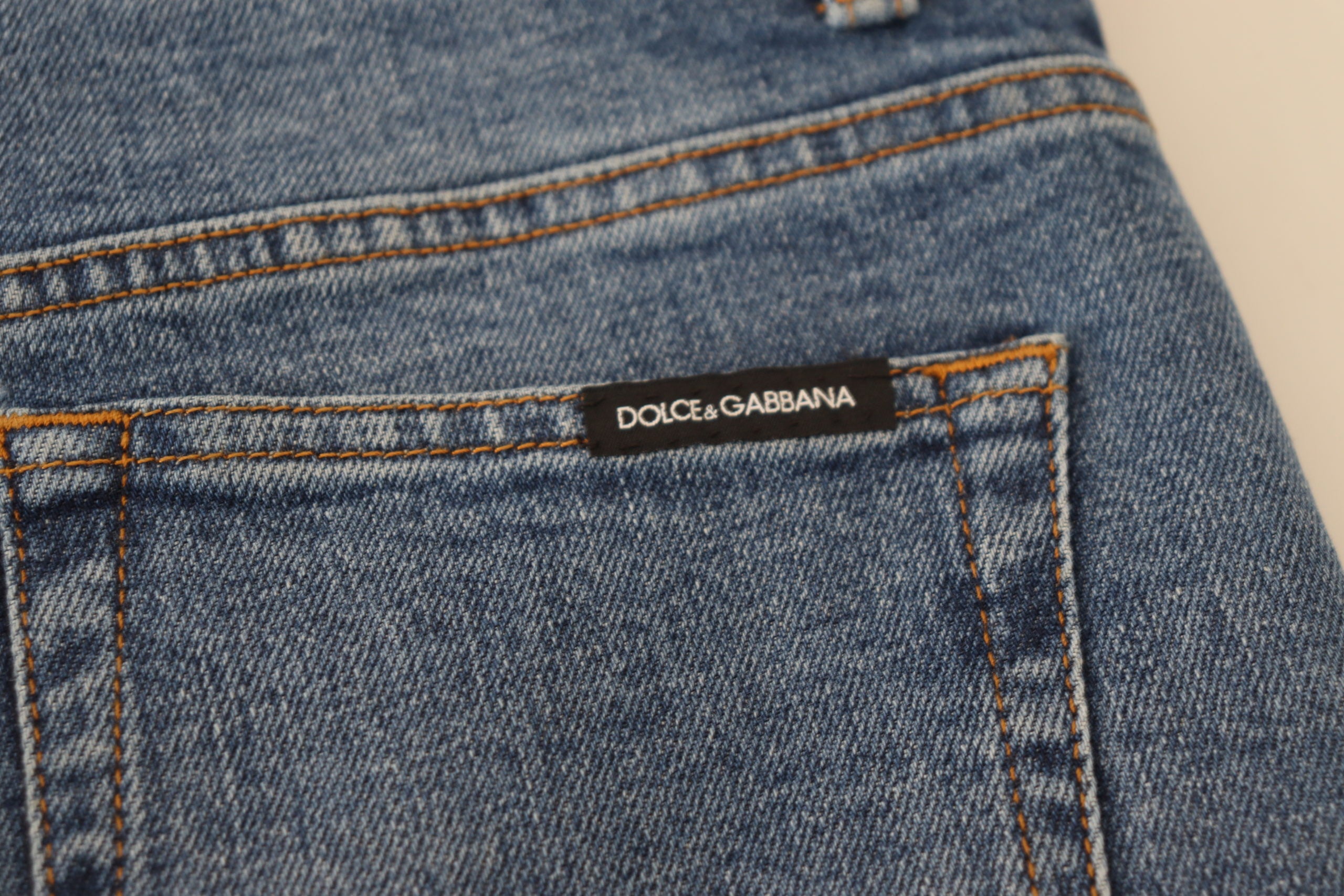 Dolce &amp; Gabbana Chic Blue Denim Pants – Elegance Meets Comfort