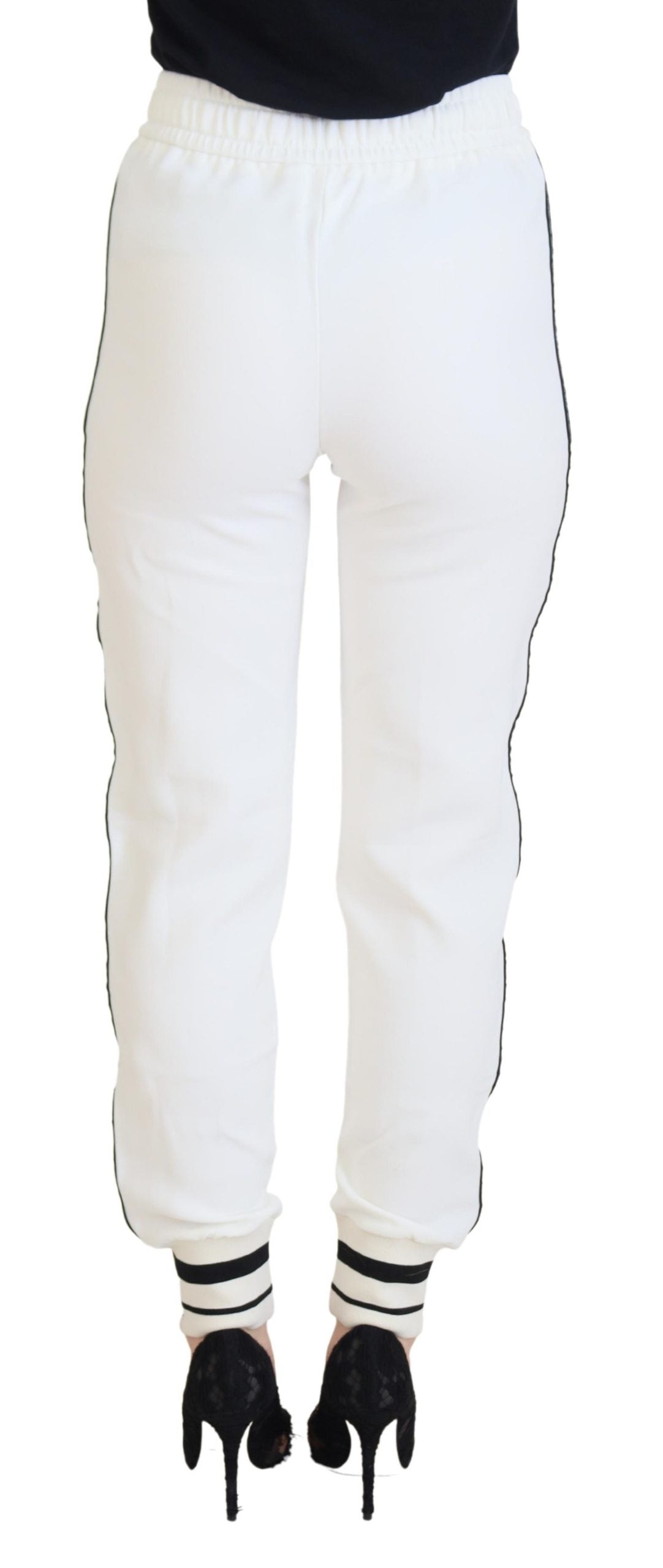 Dolce &amp; Gabbana Chic White Jogger Παντελόνι για Ανυψωμένη Άνεση