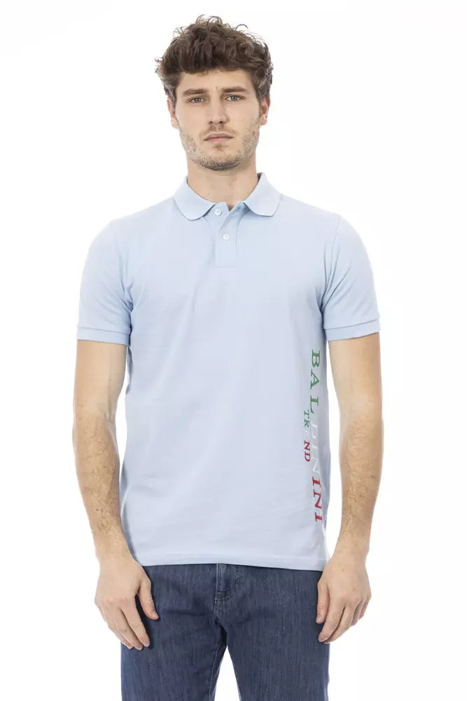 Baldinini Trend Chic Light Blue κεντημένο polo πουκάμισο