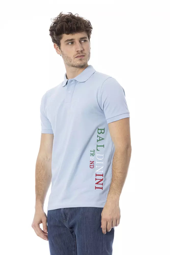 Baldinini Trend Chic Light Blue κεντημένο polo πουκάμισο