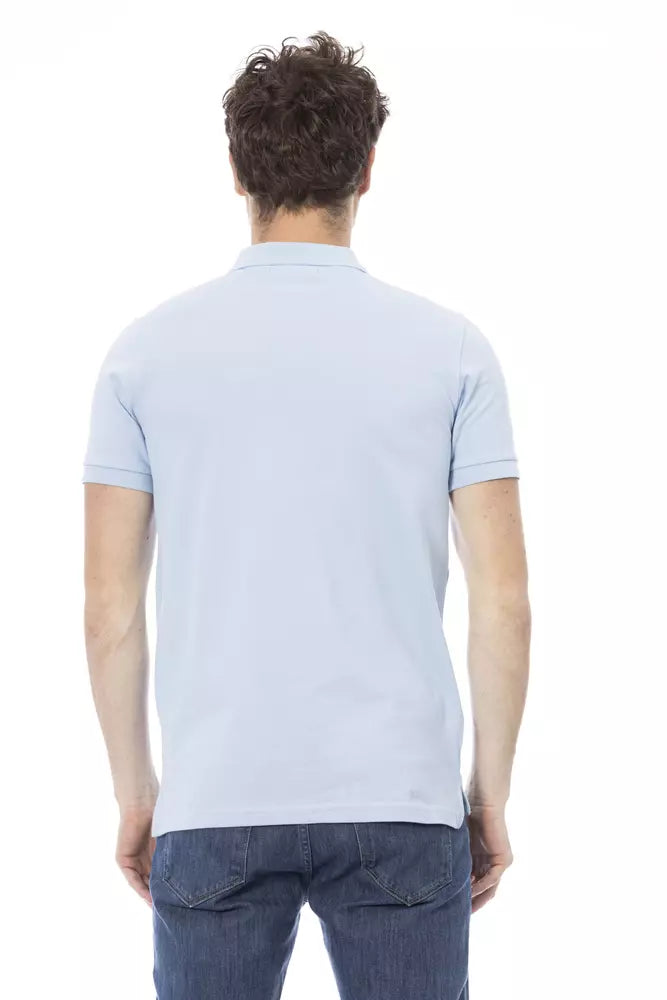 Baldinini Trend Chic Light Blue κεντημένο polo πουκάμισο