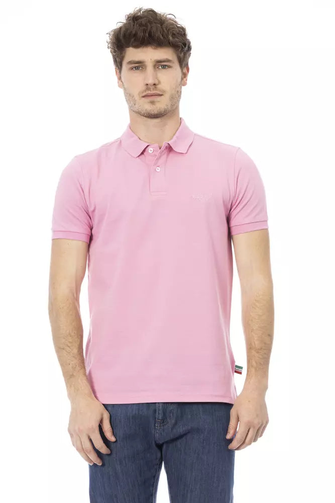 Baldinini Trend Chic Pink Cotton Polo με κομψό κέντημα