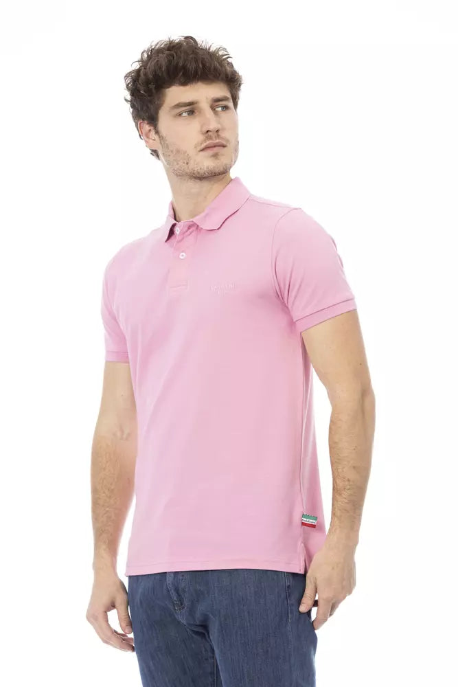 Baldinini Trend Chic Pink Cotton Polo με κομψό κέντημα