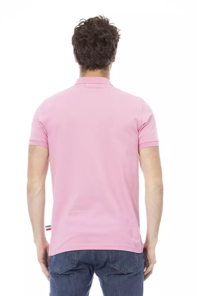 Baldinini Trend Chic Pink Cotton Polo με κομψό κέντημα