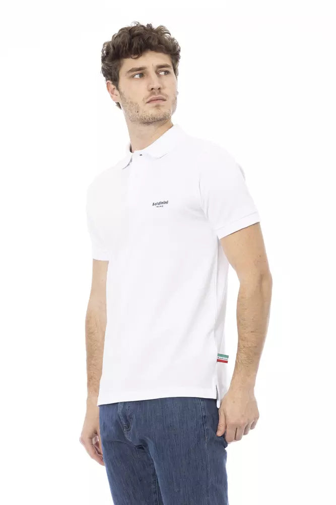 Baldinini Trend Chic White Cotton Polo με κομψό κέντημα