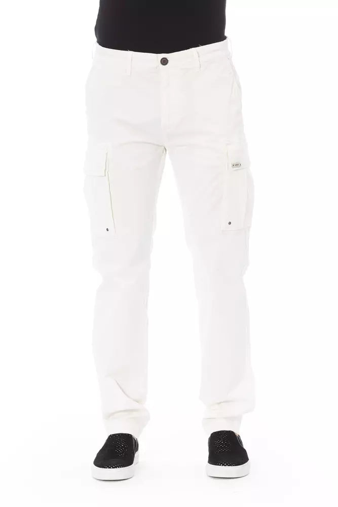 Baldinini Trend Chic White Cargo Παντελόνι - Tailored Fit &amp; Stretch