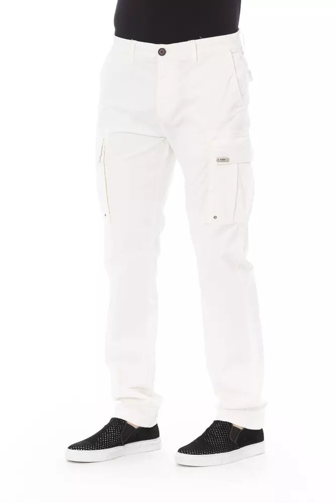 Baldinini Trend Chic White Cargo Παντελόνι - Tailored Fit &amp; Stretch