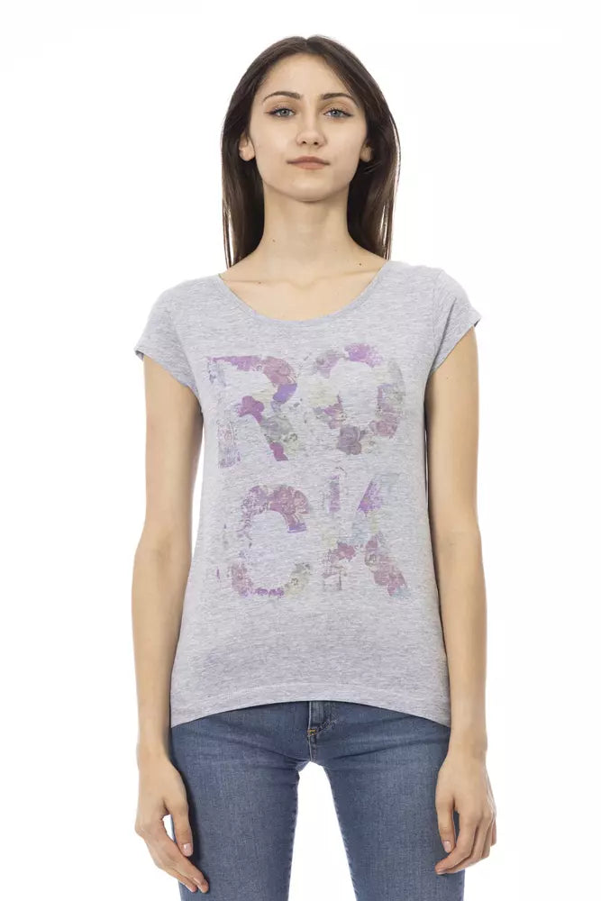 Μπλουζάκι Trussardi Action Elegant Grey Cotton Blend Tee