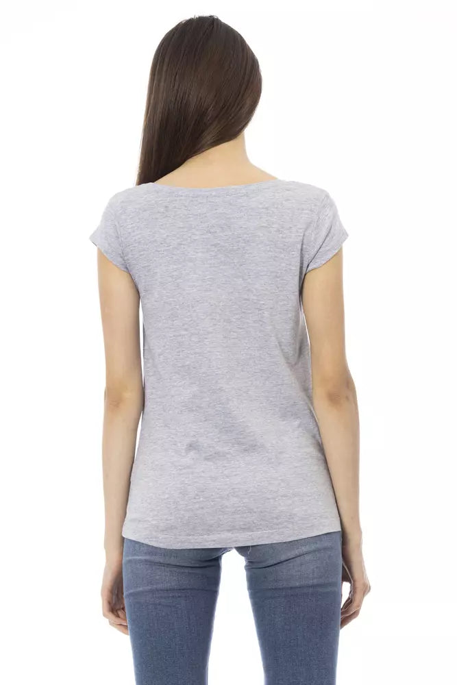 Μπλουζάκι Trussardi Action Elegant Grey Cotton Blend Tee