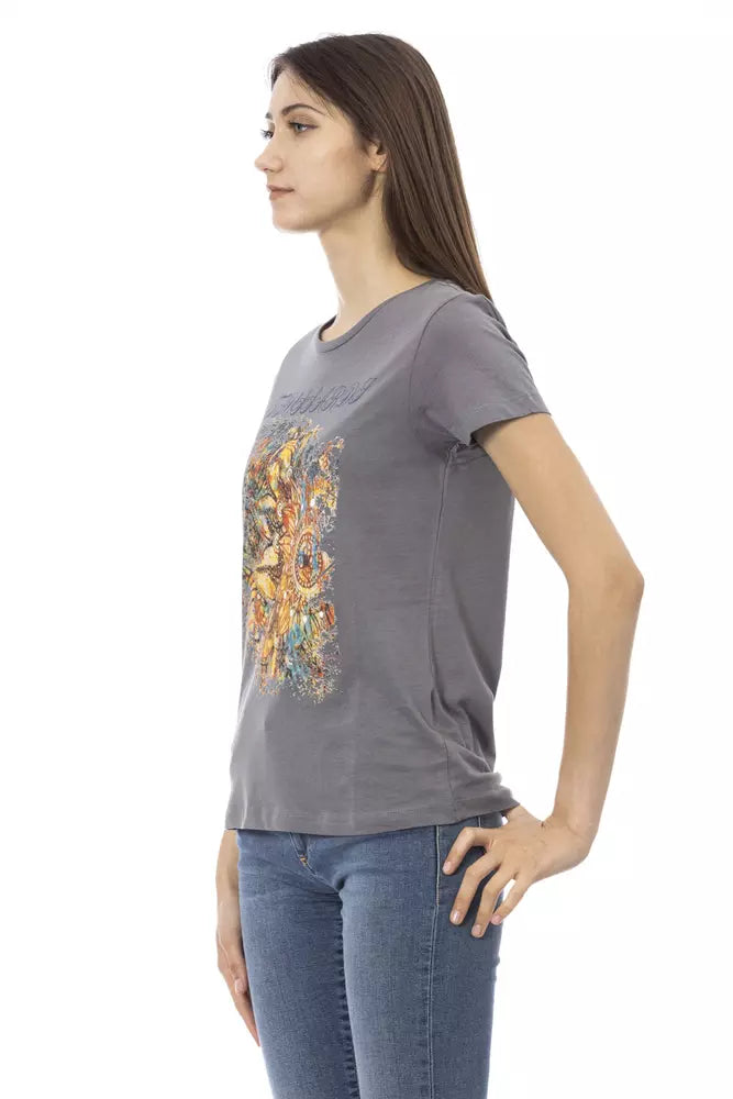 Trussardi Action Gray Cotton Women Top