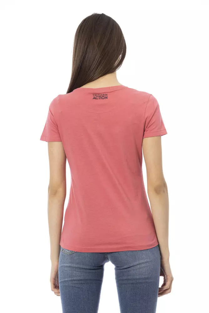 Trussardi Action Chic Pink Print Tee για μοντέρνες καλοκαιρινές εμφανίσεις