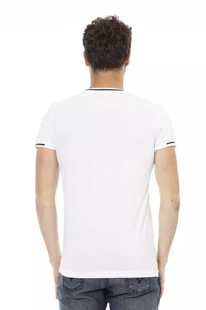 Trussardi Action Sleek Tee με V λαιμόκοψη με στάμπα στο στήθος