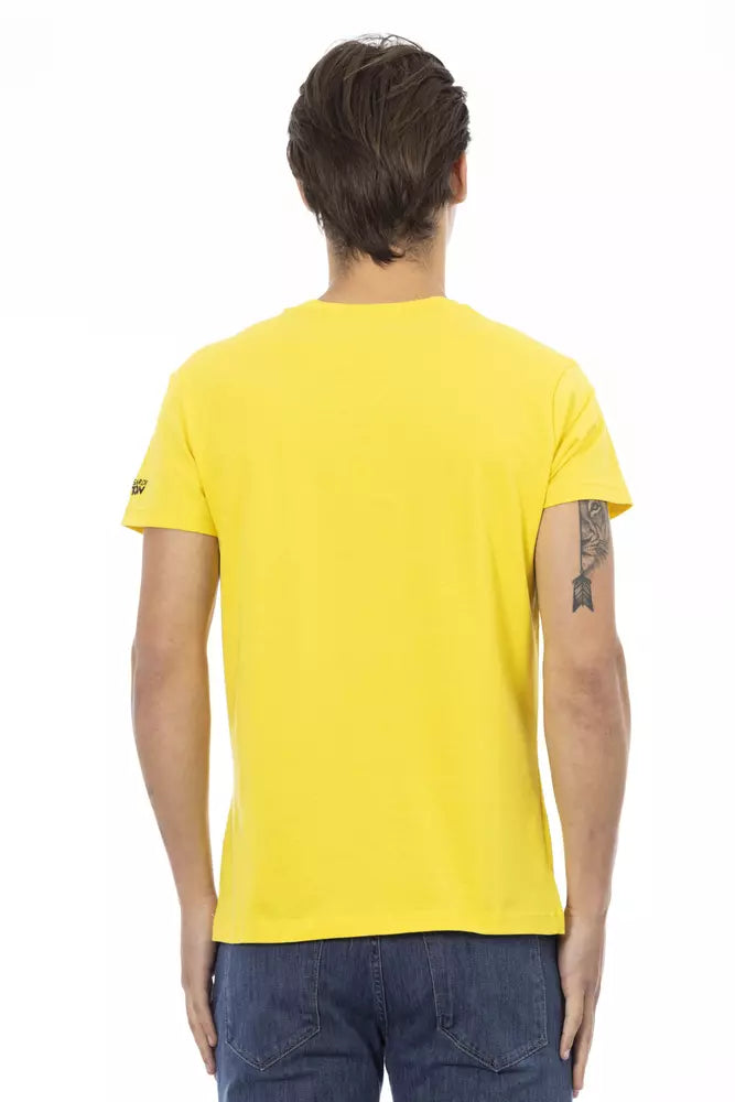 Μπλουζάκι Trussardi Action Sunshine Yellow V-Neck με γραφικό γούρι