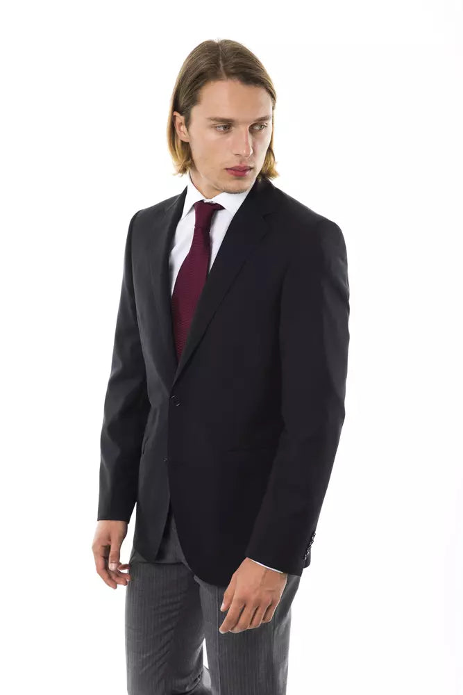 Uominitaliani Black Wool Men Blazer