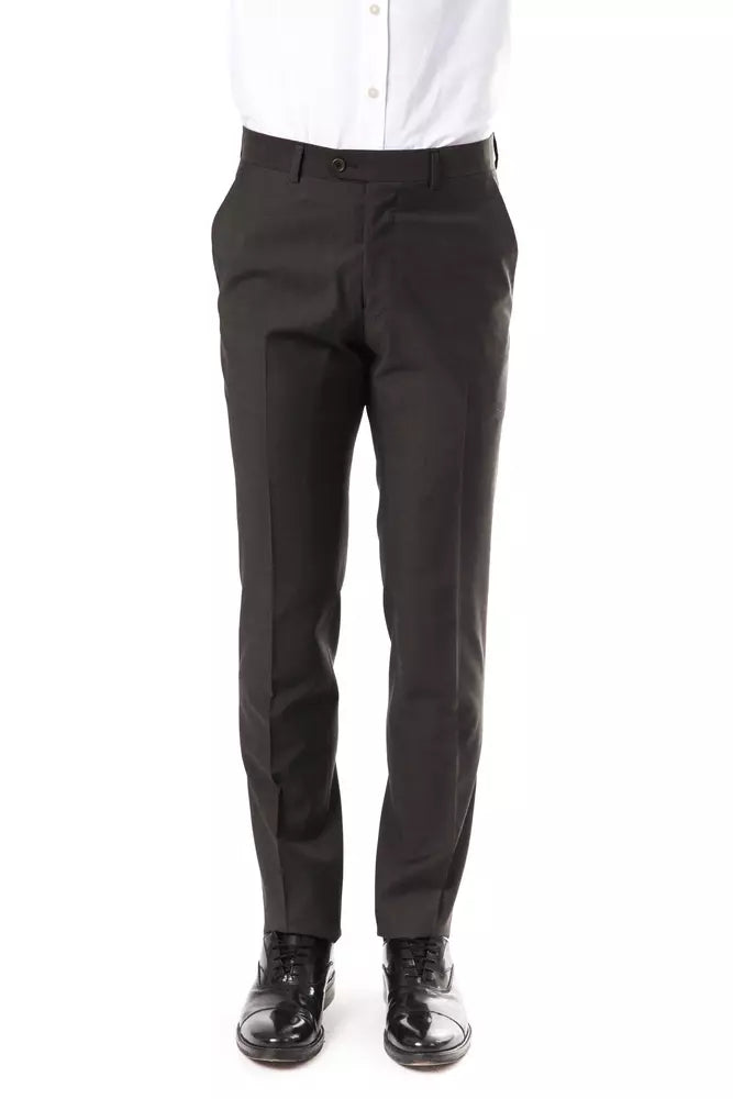 Uominitaliani Elegant Grey Woolen Suit Pants - Drop 7