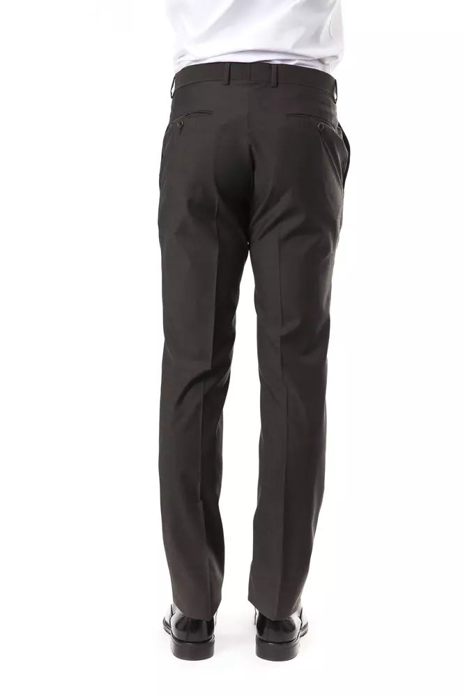 Uominitaliani Elegant Grey Woolen Suit Pants - Drop 7