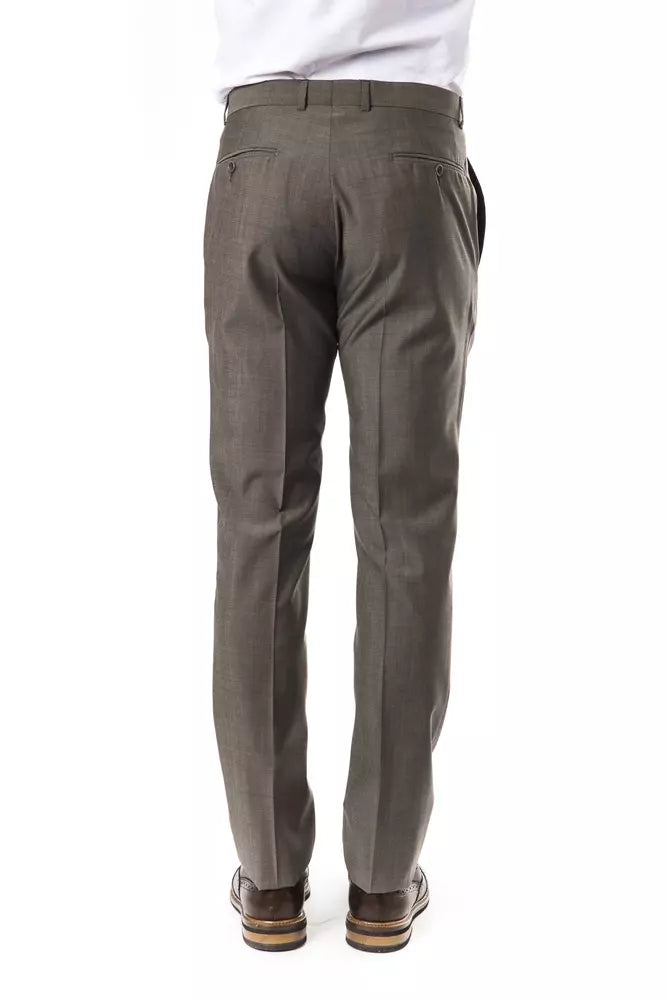 Uominitaliani Gray Woolen Men Pant