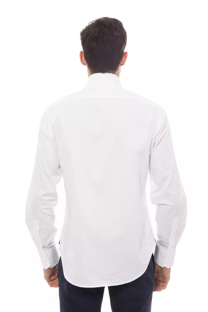 Billionaire Italian Couture White Cotton Men Shirt