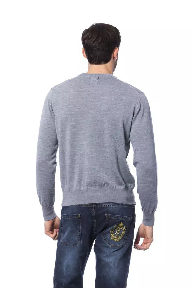 Πουλόβερ Billionaire Italian Couture Κεντημένο Merino Wool Crew Neck