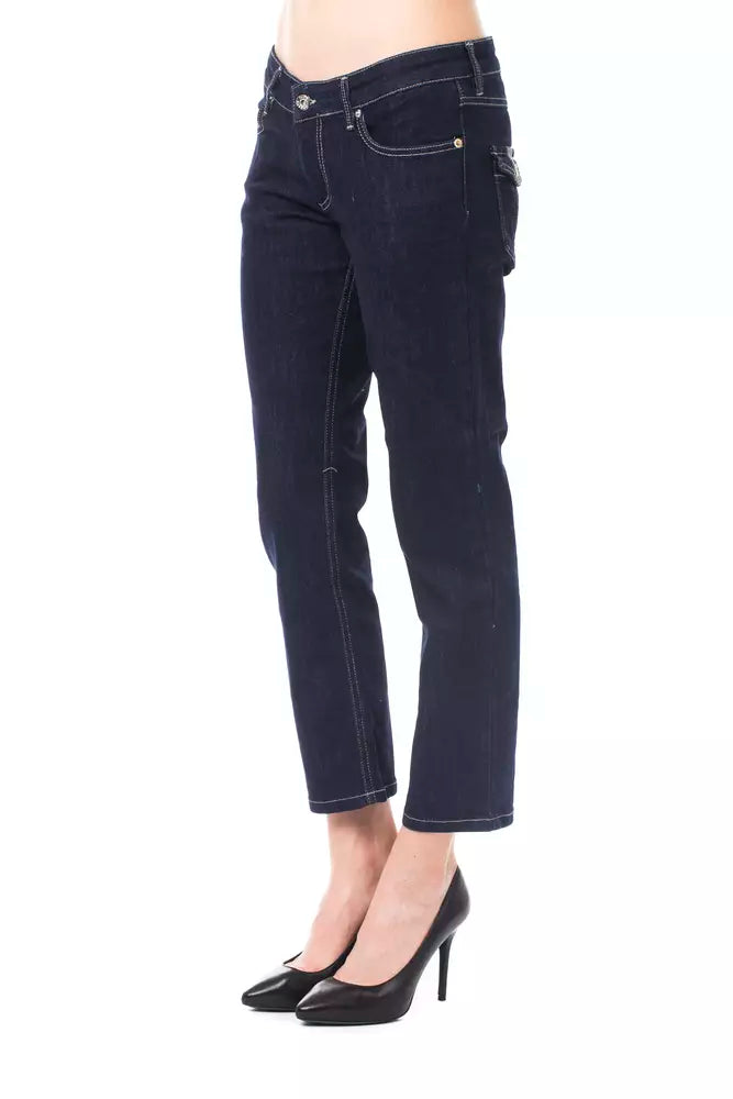 Ungaro Fever Chic Blue Capri Jeans με λεπτομέρειες με κουμπιά