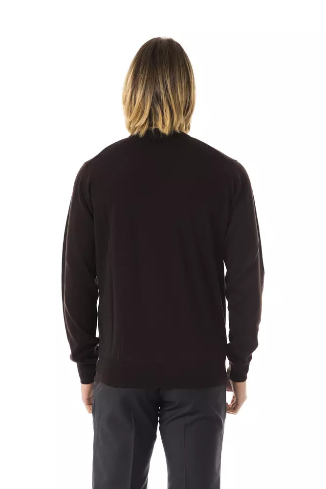 Πουλόβερ Uominitaliani Κεντητό Merino Wool Crew Neck