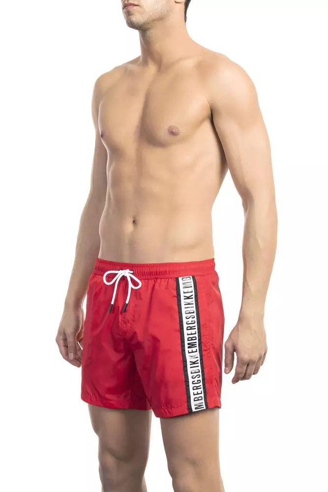 Σορτς μαγιό Bikkembergs Sleek Red Tape-Trim