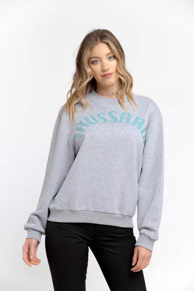 Φούτερ Trussardi Oversized με στρογγυλή λαιμόκοψη από βαμβακερό μείγμα