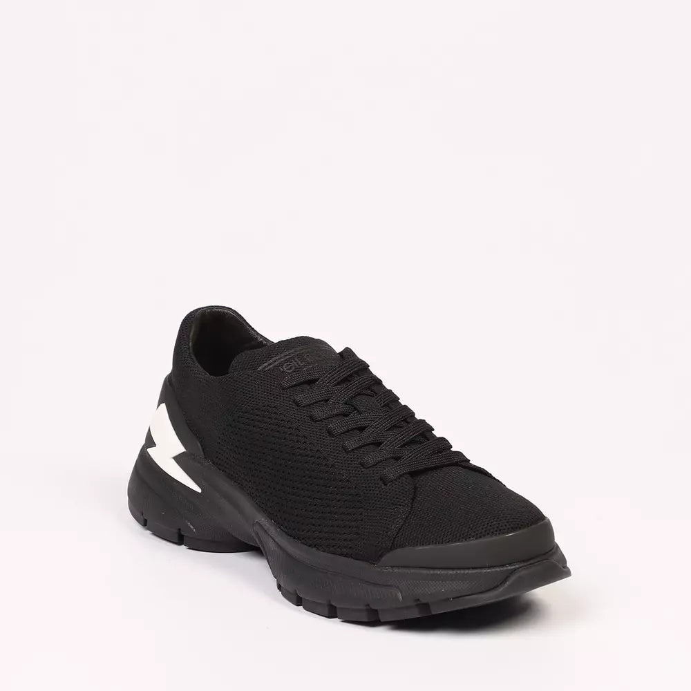 Neil Barrett Sleek Black Bolt Sneakers με Τεχνικό ύφασμα