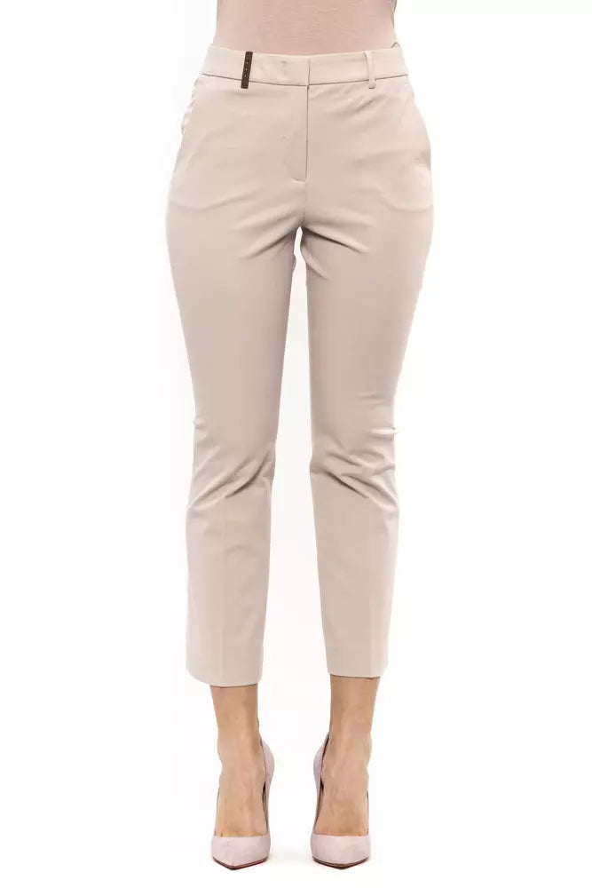 Κομψό Stretch Slim Παντελόνι Peserico Elegant Beige