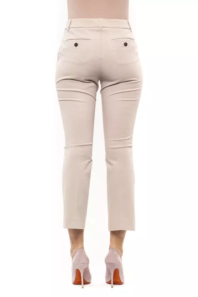 Κομψό Stretch Slim Παντελόνι Peserico Elegant Beige