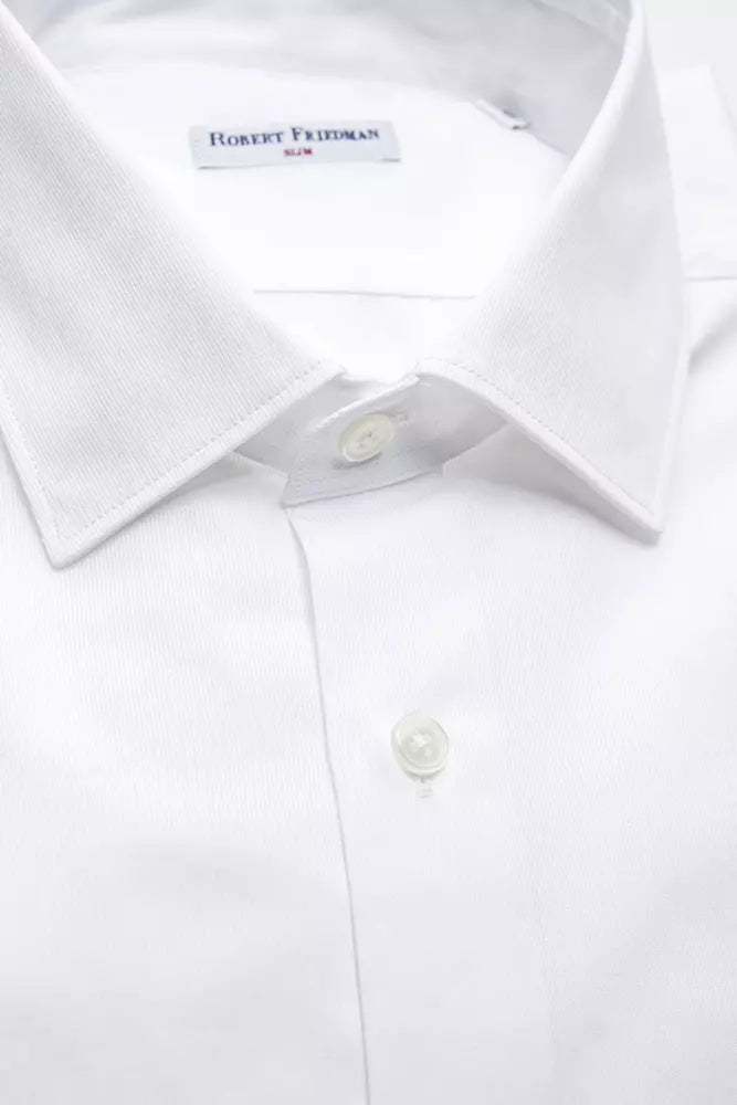 Robert Friedman White Cotton Men Shirt