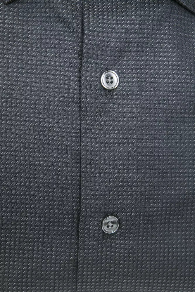 Πουκάμισο Robert Friedman Sleek Black Cotton Blend Slim Collar