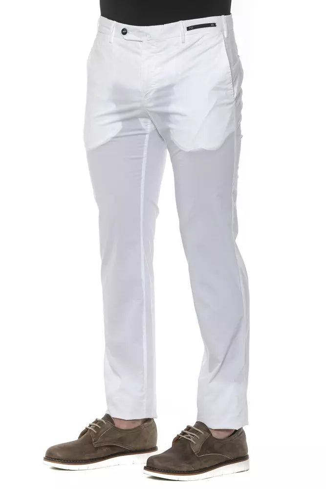 PT Torino White Cotton Men's Trouser