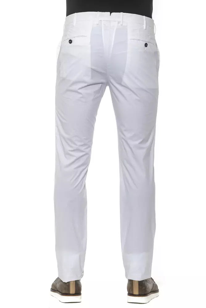 PT Torino White Cotton Men's Trouser