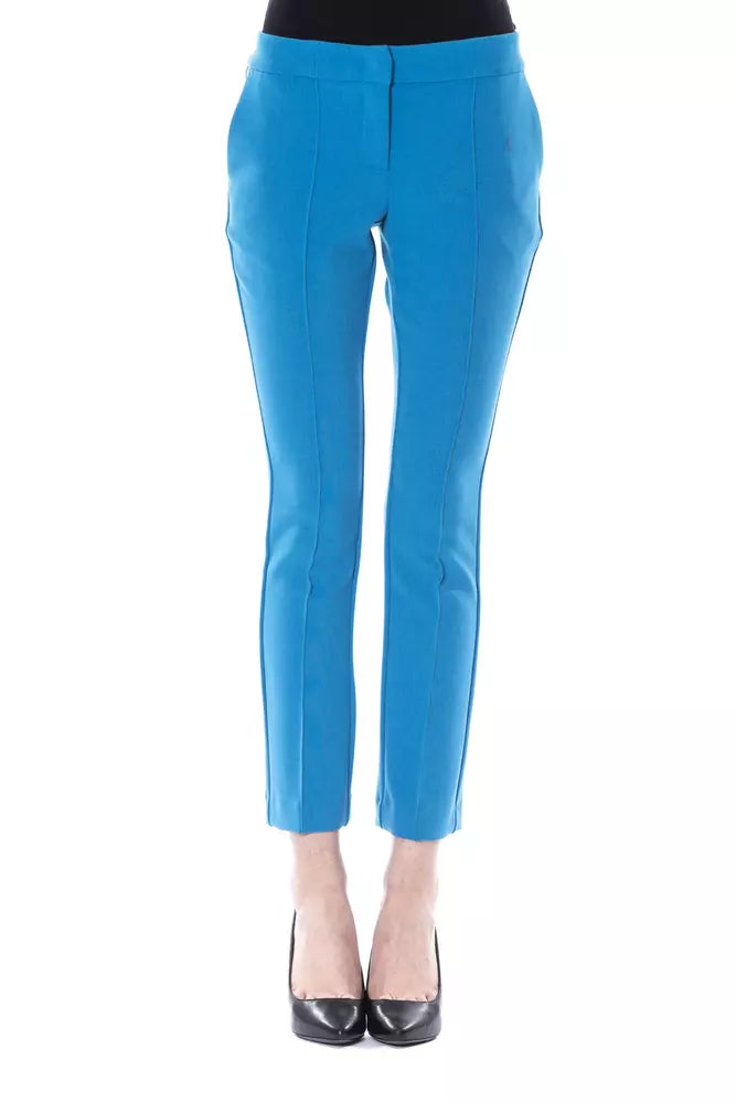 BYBLOS Chic Light Blue Skinny παντελόνι με κλείσιμο με φερμουάρ