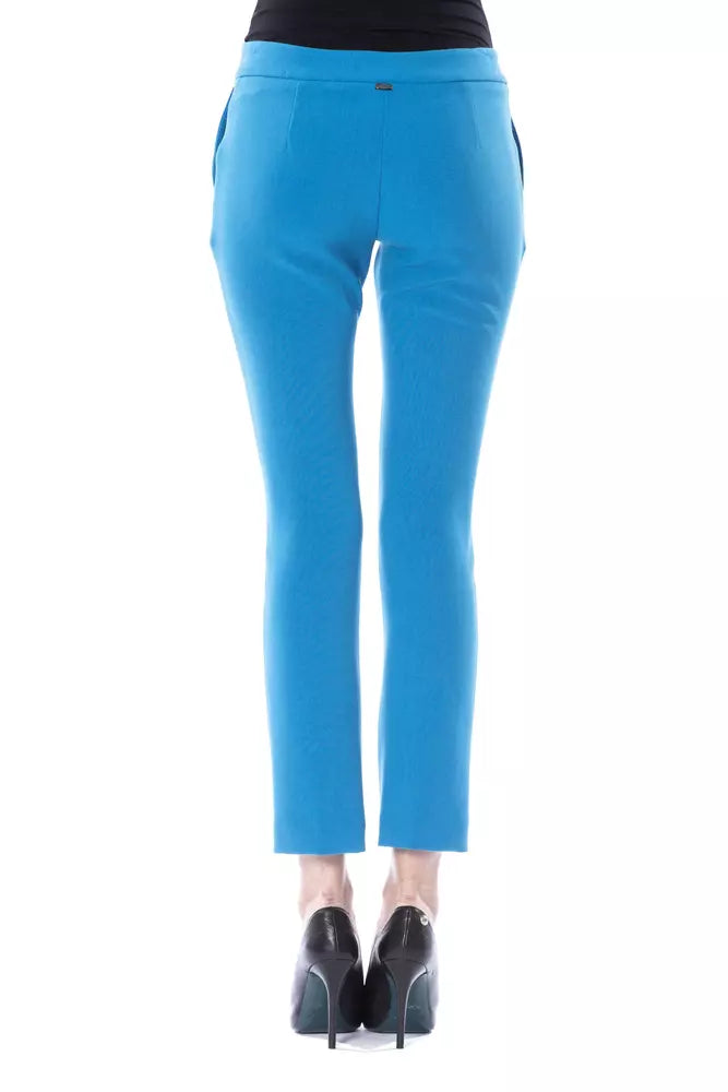 BYBLOS Chic Light Blue Skinny παντελόνι με κλείσιμο με φερμουάρ