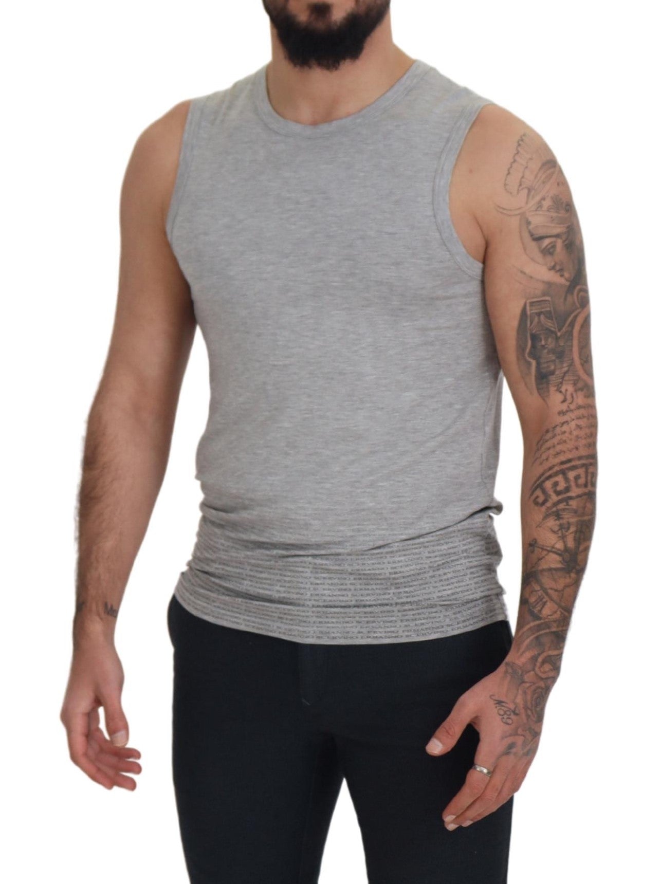 Ermanno Scervino Chic Gray Sleeveless Crewneck Tee