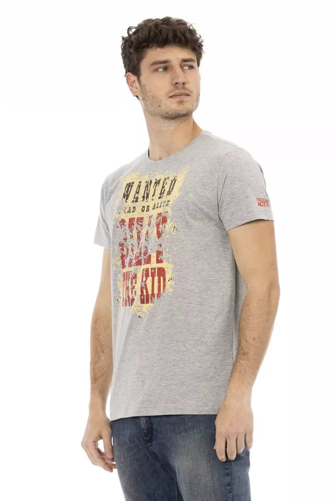 Ανδρικό T-Shirt Trussardi Action Sleek Grey Cotton-Blend