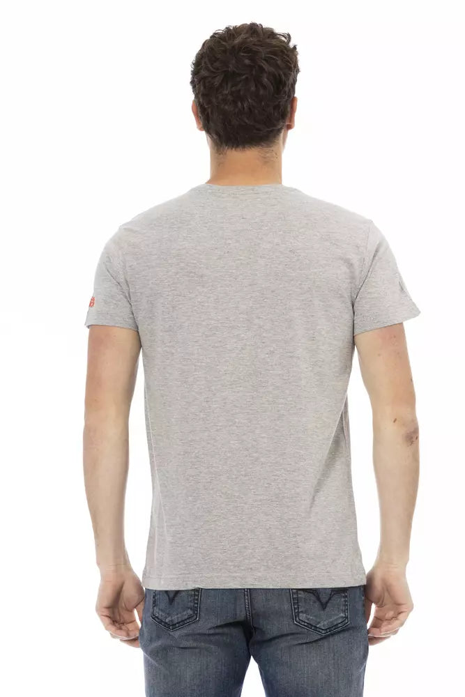 Ανδρικό T-Shirt Trussardi Action Sleek Grey Cotton-Blend