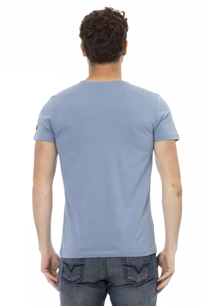 Μπλουζάκι Trussardi Action Light Blue Chic Cotton Blend Tee