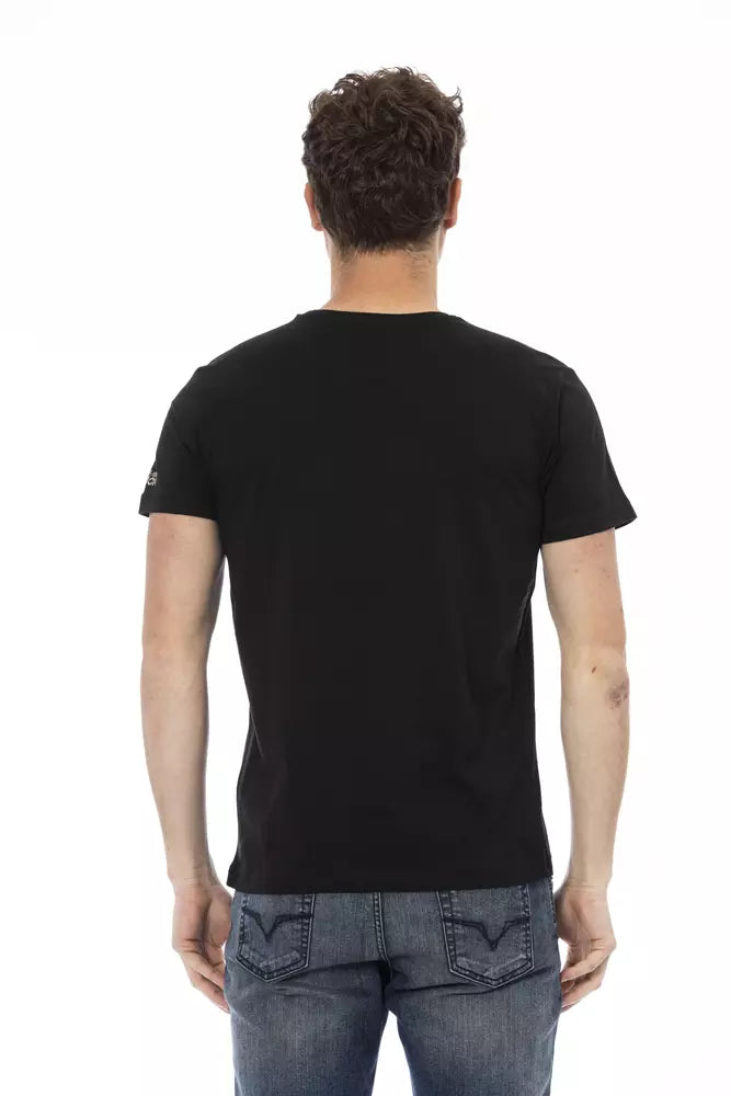 Trussardi Action Elevated Casual Black Tee - Κοντό μανίκι &amp; στρογγυλή λαιμόκοψη