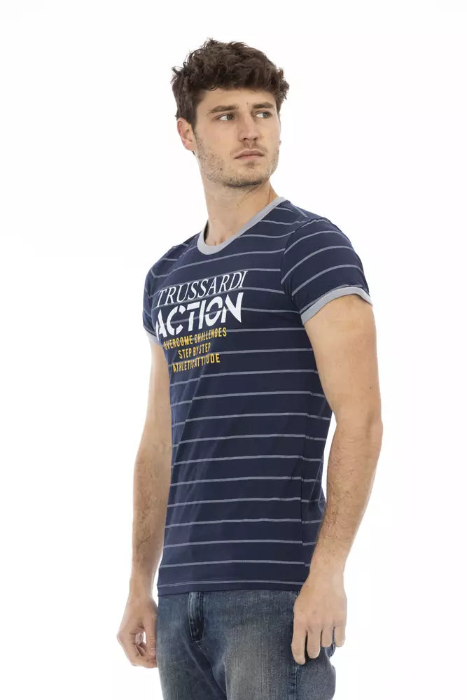 Casual Tee Trussardi Action Blue Cotton Blend