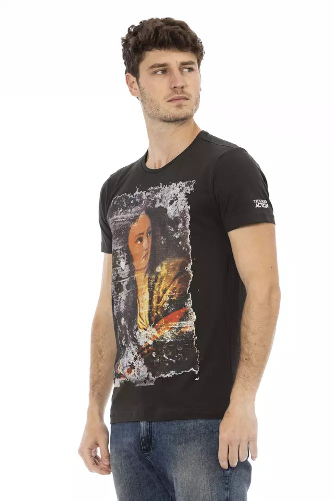 Trussardi Action Sleek Black Print Tee - Casual Elegance επαναπροσδιορίστηκε