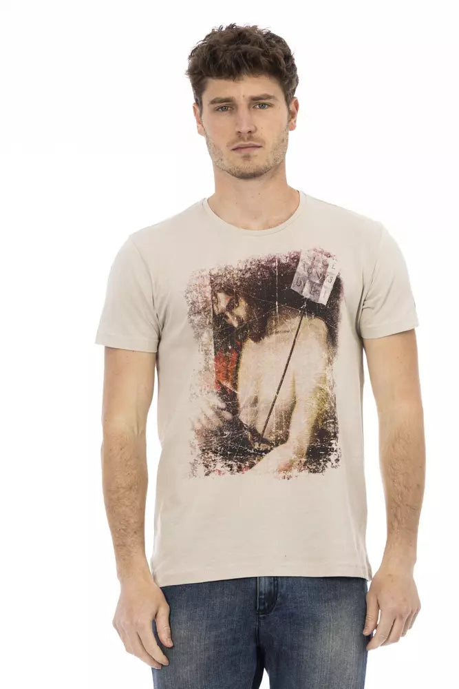 Ανδρικό μπλουζάκι Trussardi Action Beige Cotton Blend Tee