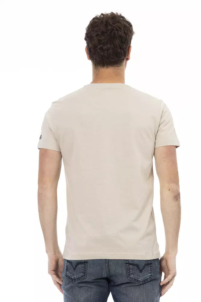 Ανδρικό μπλουζάκι Trussardi Action Beige Cotton Blend Tee