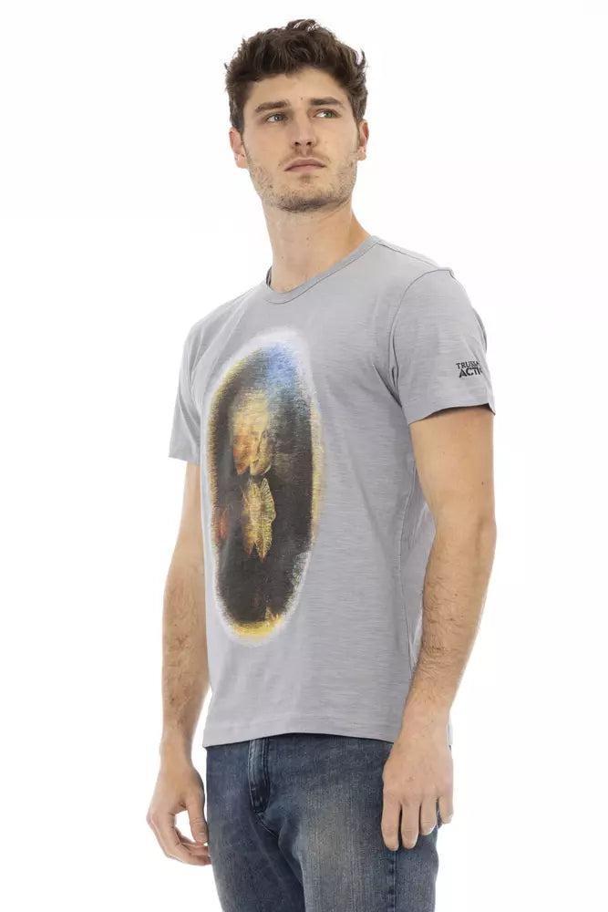 Ανδρικό μπλουζάκι Trussardi Action Chic Grey Cotton Blend Tee