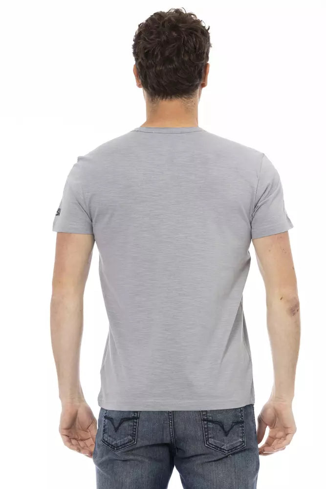 Ανδρικό μπλουζάκι Trussardi Action Chic Grey Cotton Blend Tee