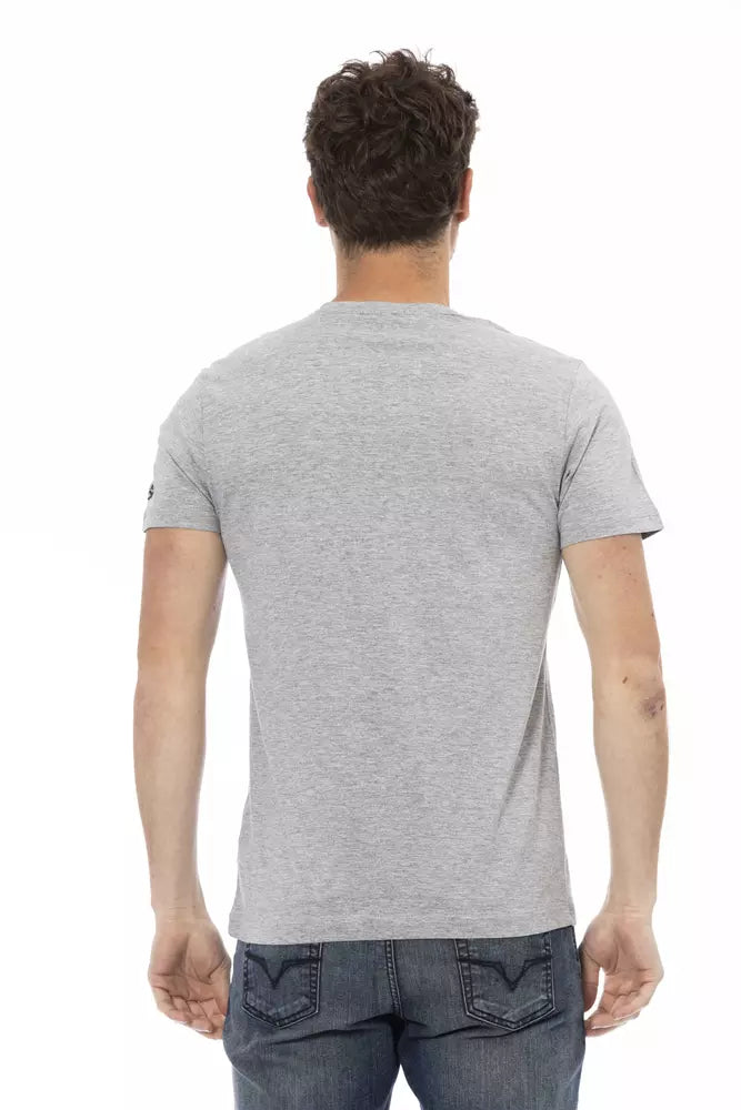 Trussardi Action Gray Cotton Men T-Shirt