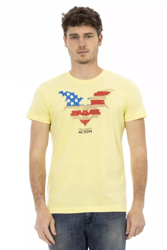 Casual Tee Trussardi Action Sunshine Yellow με γραφική εκτύπωση